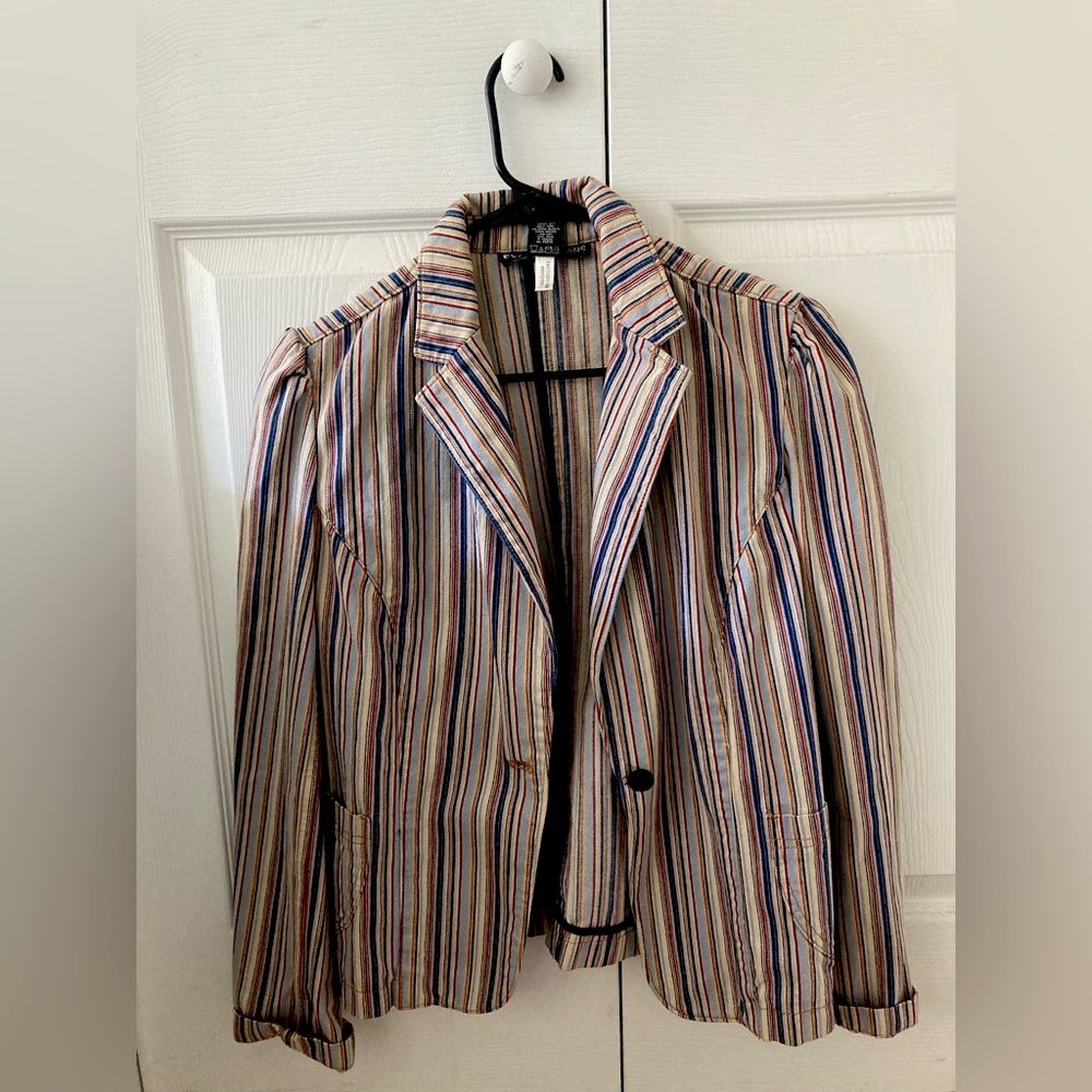Express Jeans cotton striped blazer with slightly puffed shoulders